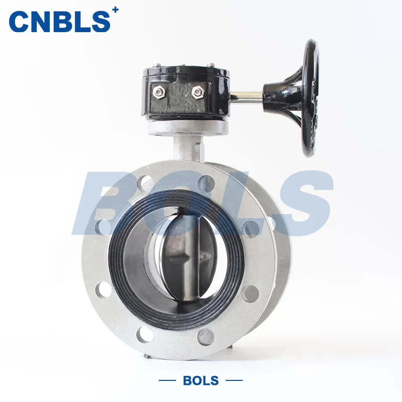 স্টেইনলেস স্টিল ওয়ার্ম গিয়ার-চালিত ওয়েফার-টাইপ মেটাল হার্ড-সিলড বাটারফ্লাই ভালভ